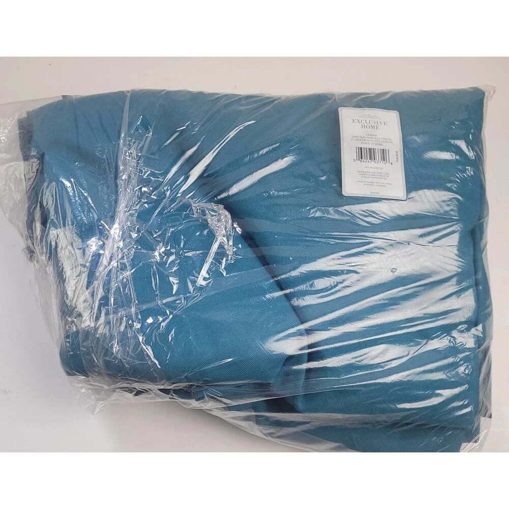 Exclusive Home Cabana 54 x 108 rod tab curtain 2 panels 'Dark Teal' #CT9